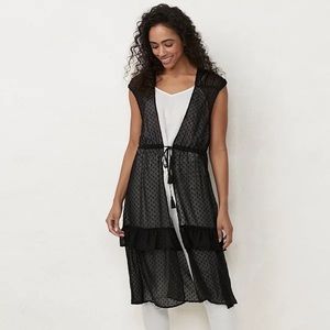 LC Lauren Conrad Women's Swiss Dot Sleeveless Ruana One Size